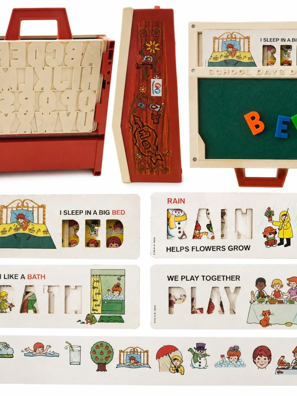Vintage Kids Letter & Activity Board - Red and Cream